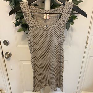 NWT Twinklzzz Peace Sign Ribbed Ruffle Trim Tank Top M